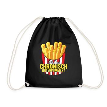 Pommes Frites Pommes Liebhaber Pommes Fritten Gesc - Turnbeutel - Schwarz - Vorne