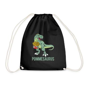 Pommes Frites Pommes Geschenk Pommes Fritten Spruc - Turnbeutel - Schwarz - Vorne