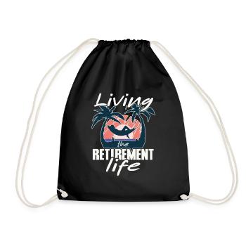 Living the retirement life, pensioner in hammock - Drawstring Bag - black - Front