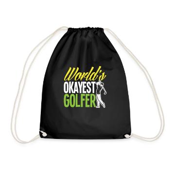 Lustiges Golfen Golf Golfer Geschenk - Turnbeutel - Schwarz - Vorne