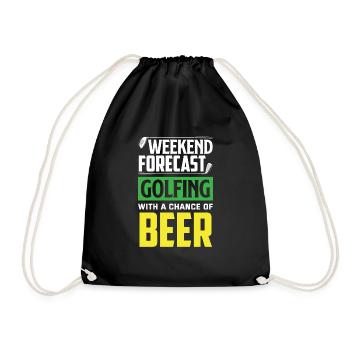 Lustiges Golfen Golf Golfer Geschenk - Turnbeutel - Schwarz - Vorne