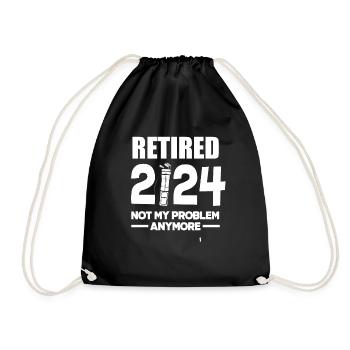 Lustiges Golfen Golf Golfer Geschenk Rente 2024 - Turnbeutel - Schwarz - Vorne