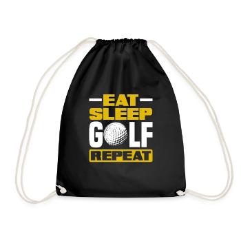 Lustiges Golfen Golf Golfer Geschenk - Turnbeutel - Schwarz - Vorne