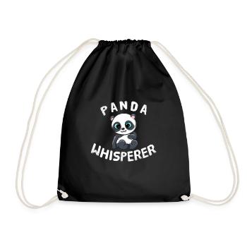 Funny Panda Lover Panda Whisperer - Drawstring Bag - black - Front