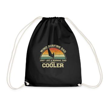 Windsurfen Dad Normaler Vater Nur Cooler Papa - Turnbeutel - Schwarz - Vorne