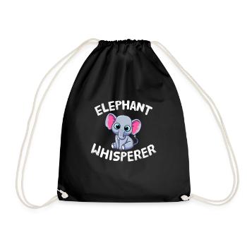 Funny Elephant Lover Elephant Whisperer - Drawstring Bag - black - Front