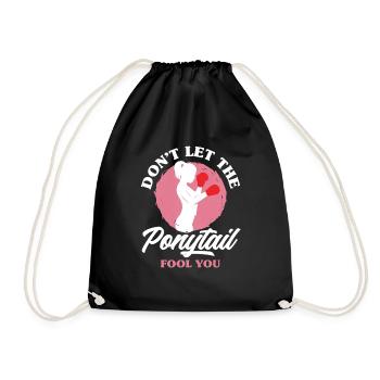 Lustiges Boxen Boxer Geschenk - Turnbeutel - Schwarz - Vorne