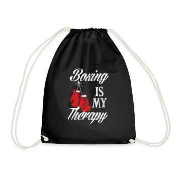 Lustiges Boxen Boxer Geschenk - Turnbeutel - Schwarz - Vorne