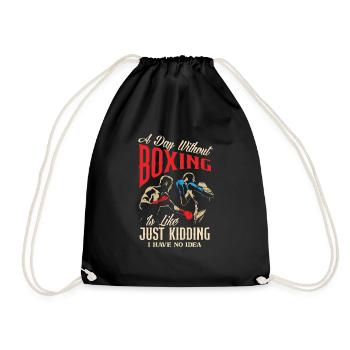 Drôle de boxer de boxe cadeau - Sac de sport léger - noir - Devant