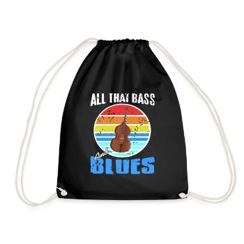 All That Bass And Blues Cool Retro Blues Lover - Drawstring Bag - black - Front