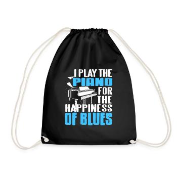 I Play The Piano For The Happiness Of Blues Retro - Drawstring Bag - black - Front