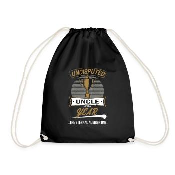 Uncle of the Year Award Trophy for Uncle - Drawstring Bag - black - Front
