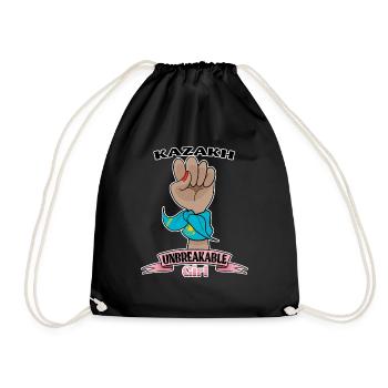 Kazakh Girl Unbreakable I Kazakh Heritage I - Drawstring Bag - black - Front