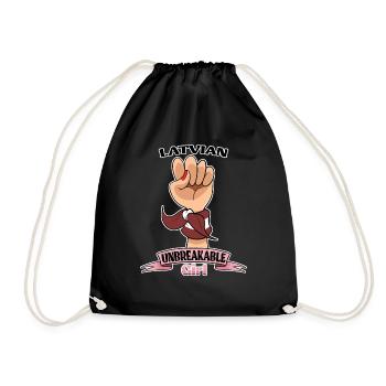Latvian Girl Unbreakable I Latvian Heritage I - Drawstring Bag - black - Front