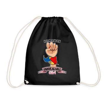 Romanian Girl Unbreakable I Romanian Heritage I - Drawstring Bag - black - Front