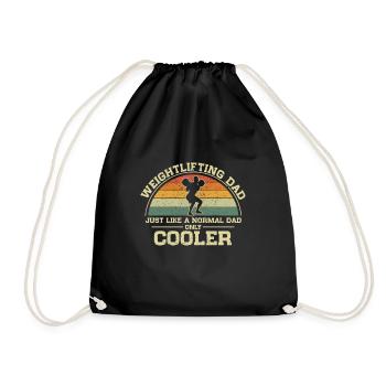 Weightlifting Dad Like A Normal Dad Only Cooler - Drawstring Bag - black - Front