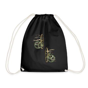 Bicycle Portal Teleporter Beamer - Drawstring Bag - black - Front