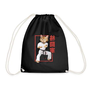 Arts Martiaux Arts Martiaux Karaté Judo Chat - Sac de sport léger - noir - Devant