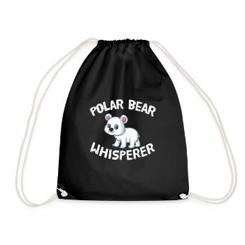 Funny Polar Bear Lover Polar Bear Whisperer - Drawstring Bag - black - Front