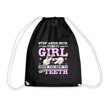Laissez cette fille vous montrer comment réparer les dents - Sac de sport léger - noir - Devant