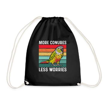 Molinasittich Parrot Bird Sun Parakeet - Drawstring Bag - black - Front
