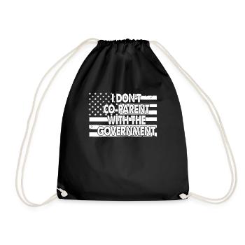 I Don't CoParent With The Government - Drawstring Bag - black - Front
