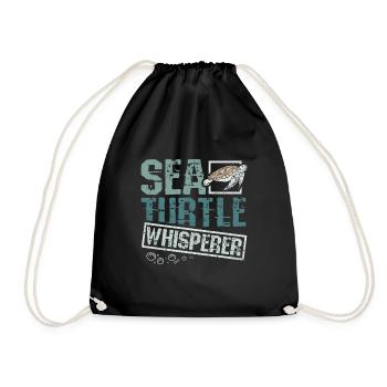 Sea turtle whisperer - Drawstring Bag - black - Front