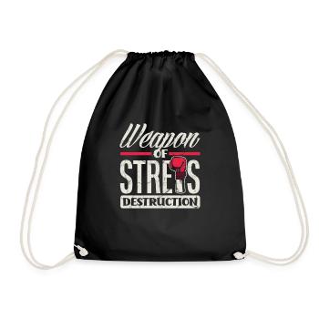 Lustiges Boxen Boxer Geschenk - Turnbeutel - Schwarz - Vorne