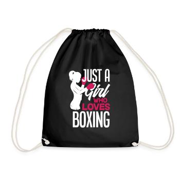 Lustiges Boxen Boxer Geschenk - Turnbeutel - Schwarz - Vorne