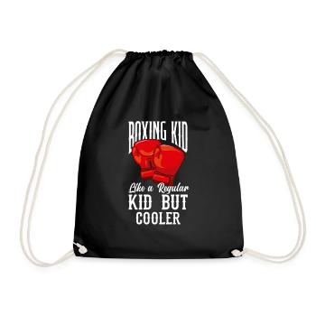 Lustiges Boxen Boxer Geschenk - Turnbeutel - Schwarz - Vorne