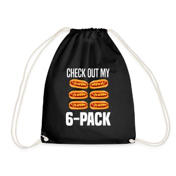 Hot Dog Hot Dogs Liebhaber Geschenk - Turnbeutel - Schwarz - Vorne