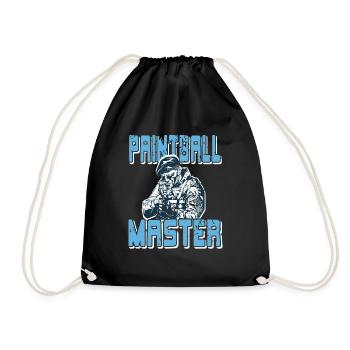 Retro Vintage Paintball Master Cool Baller T-Shirt - Drawstring Bag - black - Front