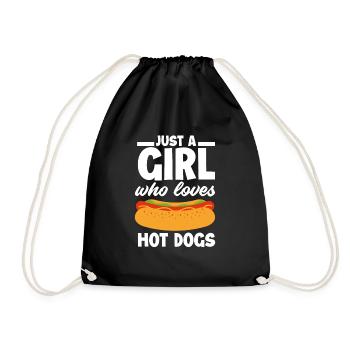 Hot Dog Hot Dogs Liebhaber Geschenk - Turnbeutel - Schwarz - Vorne