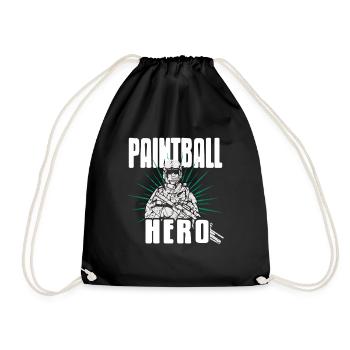 Paintball Hero Cool Retro Baller Designs T-Shirt - Drawstring Bag - black - Front