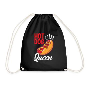 Hot Dog Hot Dogs Liebhaber Geschenk - Turnbeutel - Schwarz - Vorne