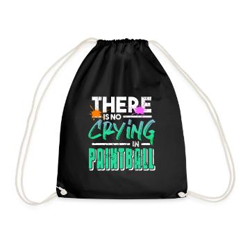 There Is No Crying In Paintball Retro Funny Baller - Drawstring Bag - black - Front