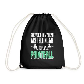 Voice In My Head Are Telling Me To Play Paintball - Drawstring Bag - black - Front