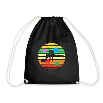 Retro Vintage Awesome Paintball Gun Baller Designs - Drawstring Bag - black - Front