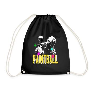 Joueur de paintball rétro vintage cool - Sac de sport léger - noir - Devant