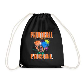 PAINTBALL Facial Retro Funny Paintball Player - Turnbeutel - Schwarz - Vorne