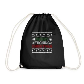 Frohe Fick-Weihnachten Hässliche Weihnachten - Turnbeutel - Schwarz - Vorne