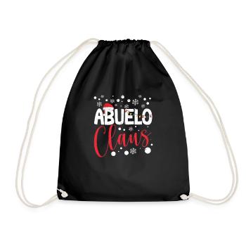 Santa Funny Matching Family Christmas Pajamas - Drawstring Bag - black - Front