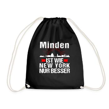 Minden Ist Wie New York Nur Besser - Turnbeutel - Schwarz - Vorne
