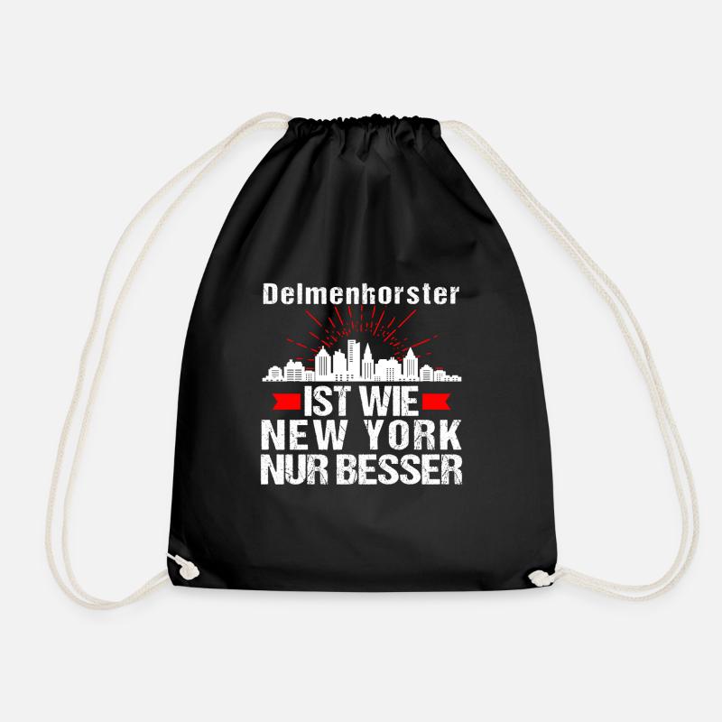 Delmenhorst Ist Wie New York Nur Besser - Turnbeutel - Schwarz