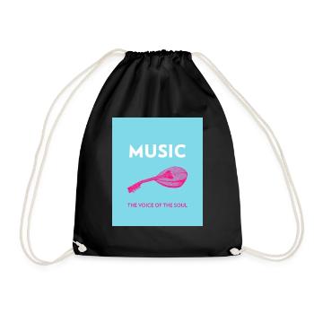 Mandoline - Music The Voice of the Soul - Turnbeutel - Schwarz - Vorne