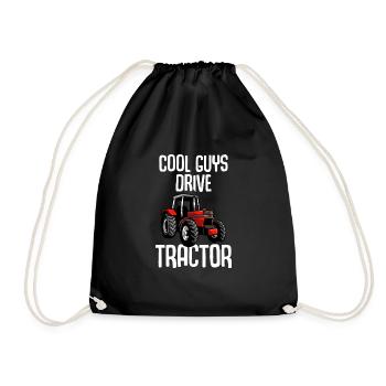 Des garçons cool conduisant un tracteur agricole - Sac de sport léger - noir - Devant