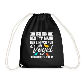 Ich Bin Der Typ Mann Der Einfach Nur Vögel Beobach - Turnbeutel - Schwarz - Vorne