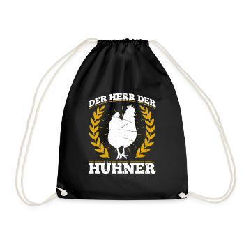 Der Herr Der Hühner Geschenk - Turnbeutel - Schwarz - Vorne