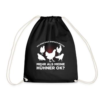 Ich Mag Halt Einfach Nichts Mehr Als Meine Hühner - Turnbeutel - Schwarz - Vorne