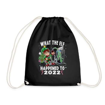 Cute Elf What the Elf High Gas Price Christmas - Drawstring Bag - black - Front